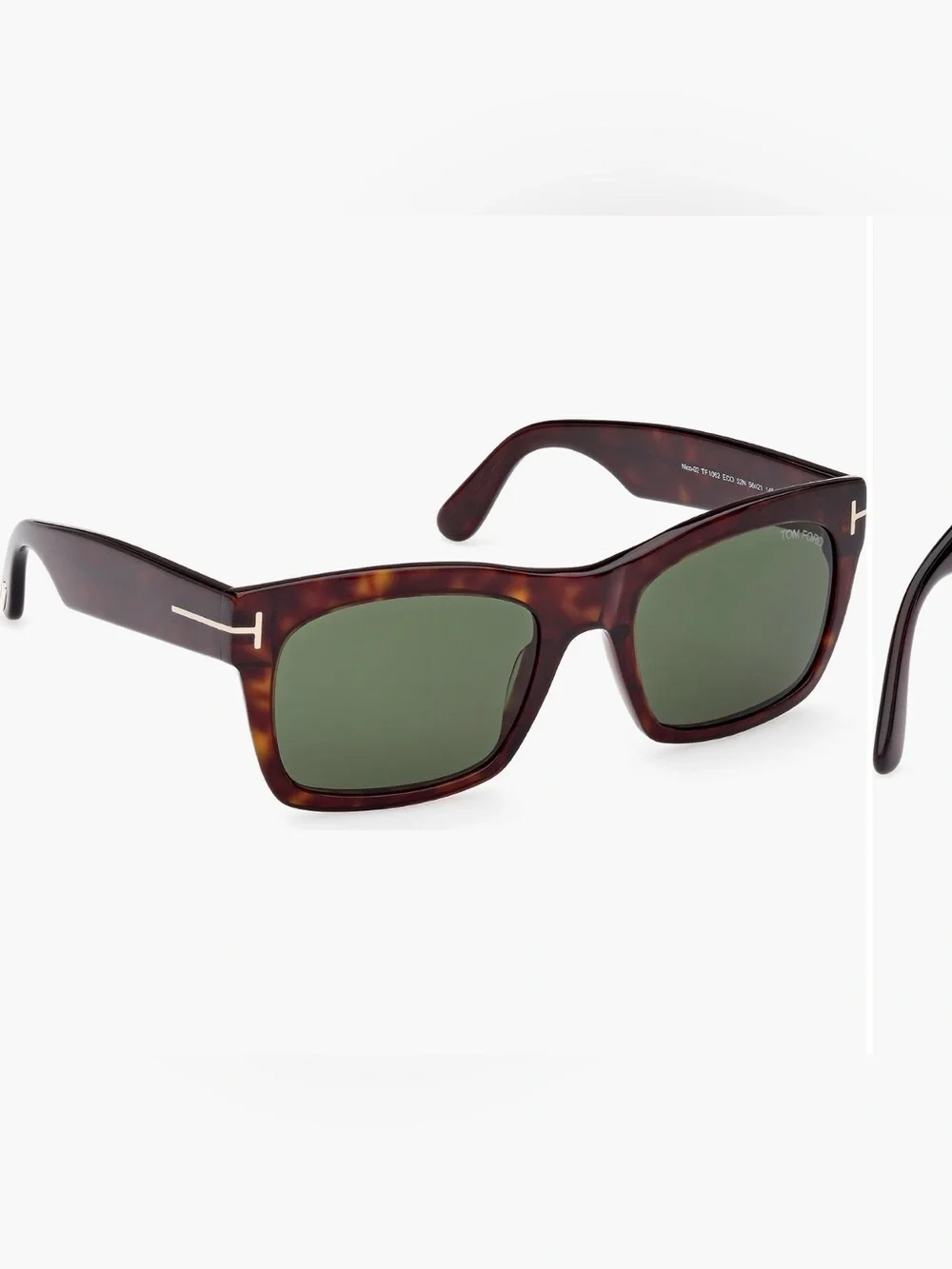 Tom Ford 56mm Square Sunglasses Color: Havana / Green